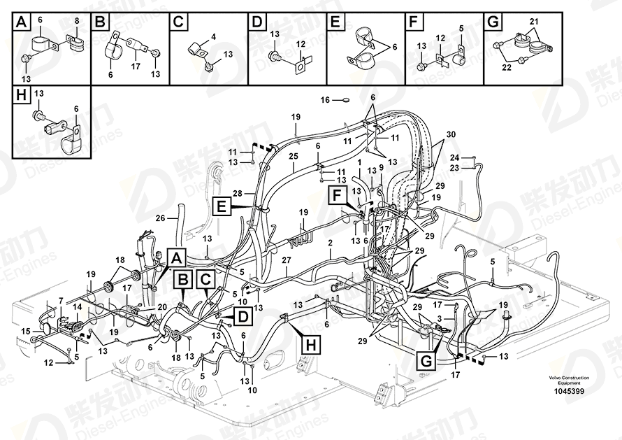 VOLVO Cable harness 14351585 Drawing