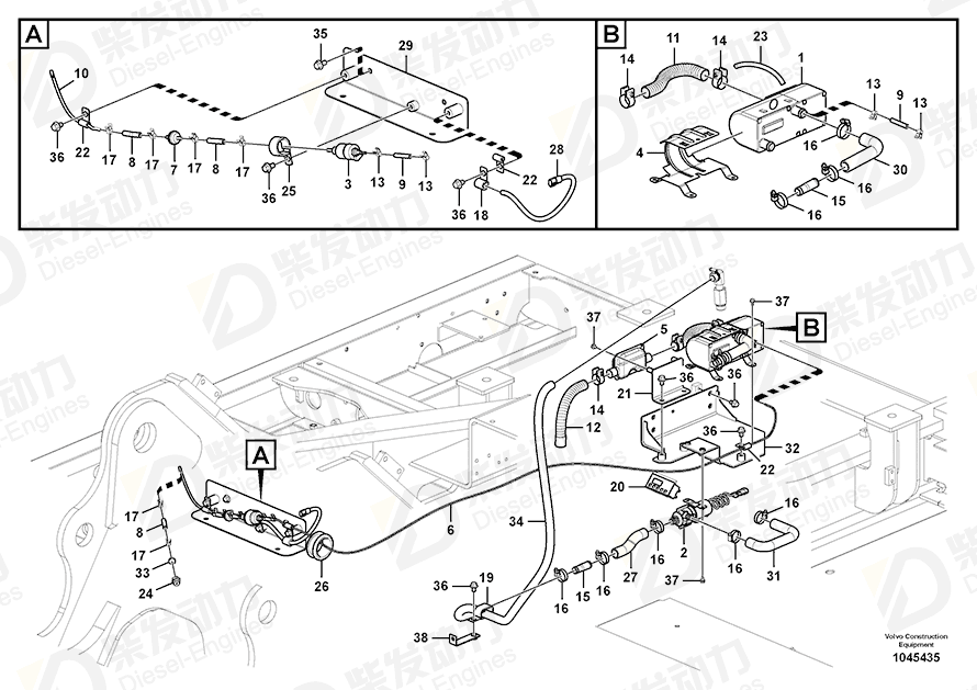 VOLVO Pipe 14561606 Drawing