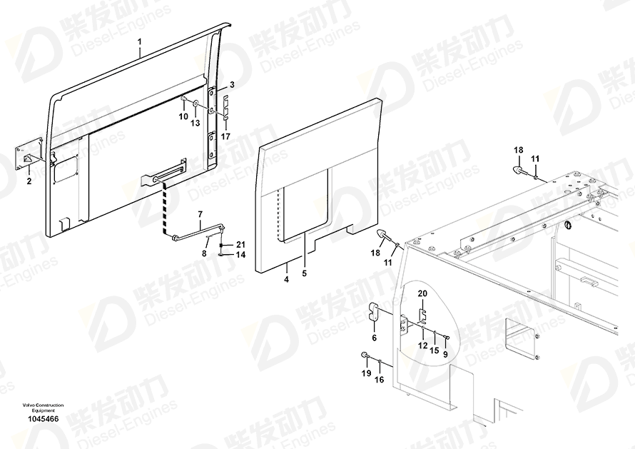 VOLVO Door 14536138 Drawing