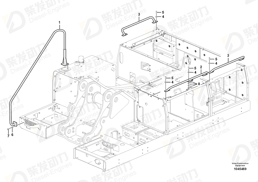 VOLVO Handrail 14531458 Drawing