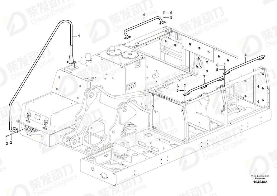 VOLVO Hand rail 14531065 Drawing