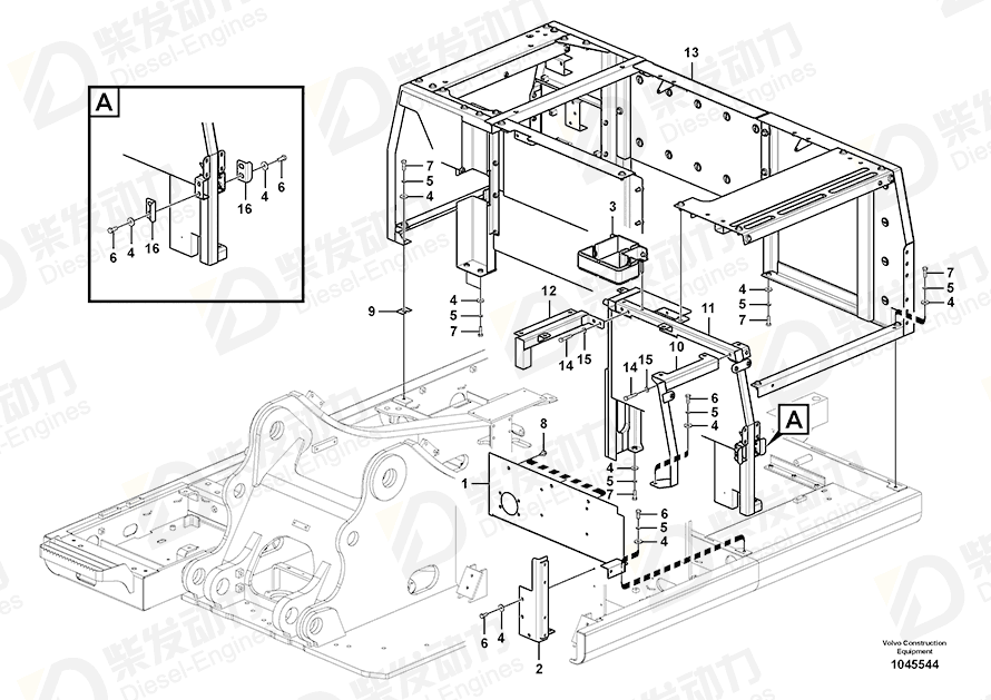 VOLVO Clamp 14351437 Drawing