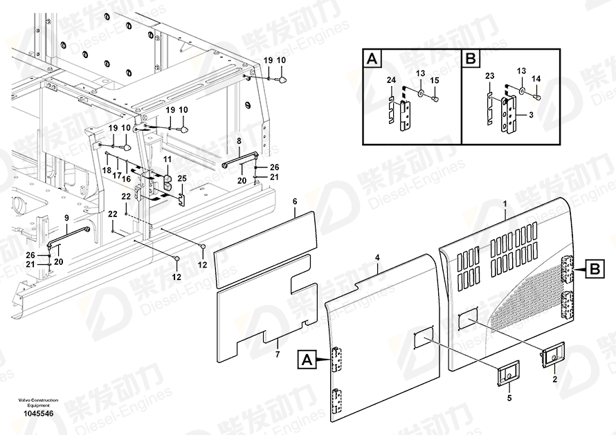 VOLVO Door 14587895 Drawing