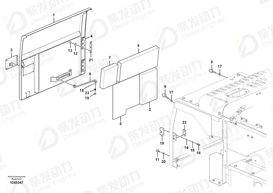 VOLVO Door 14587899 Drawing