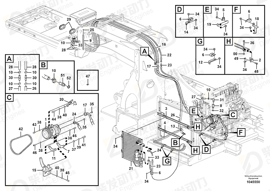 VOLVO Hose 14351561 Drawing