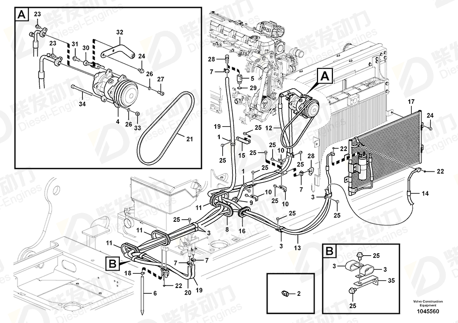 VOLVO Hose 14601886 Drawing