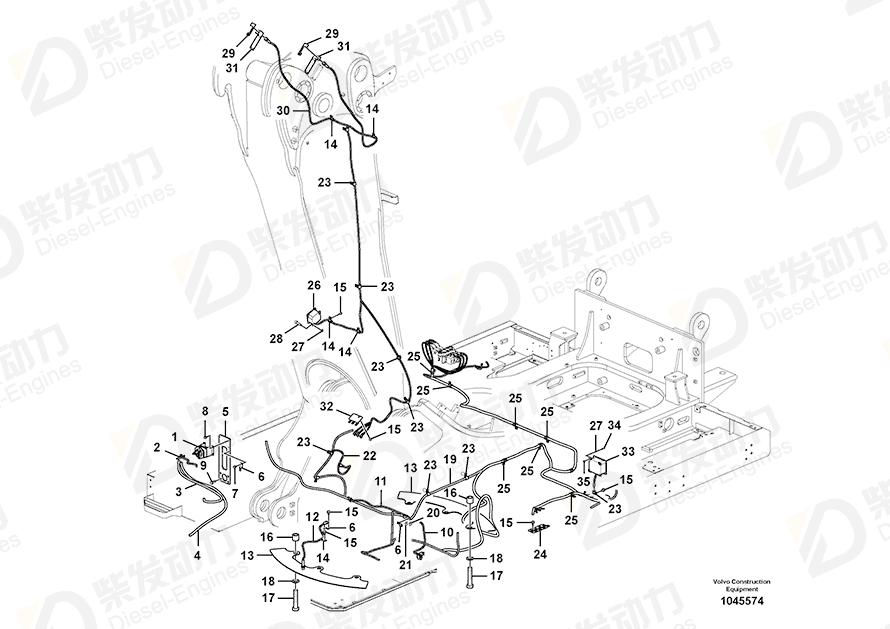 VOLVO Cable harness 14607381 Drawing