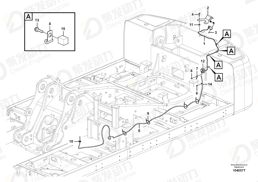 VOLVO Clamping plate 14555730 Drawing