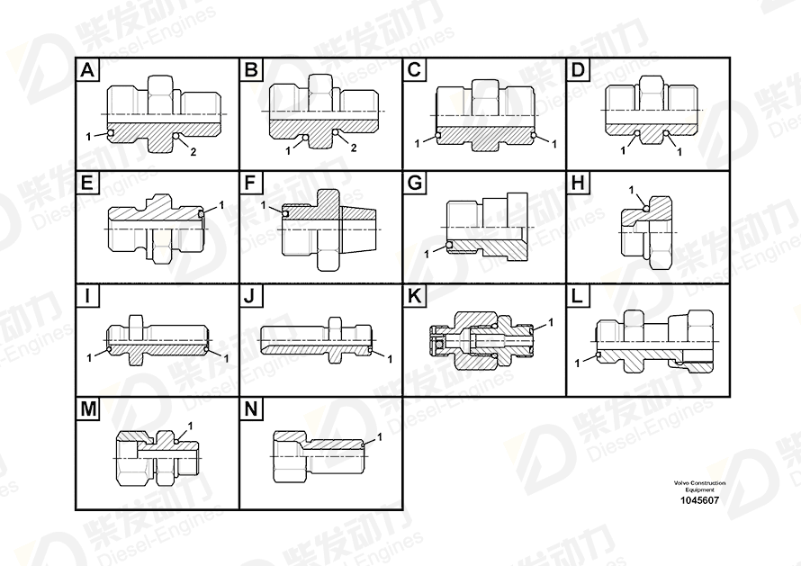 VOLVO Reduction nipple 15029004 Drawing