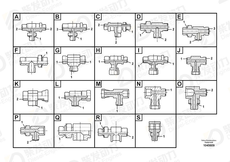 VOLVO T-nipple 14544009 Drawing