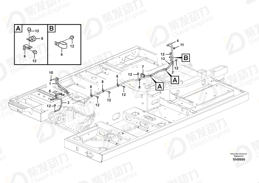 VOLVO Battery cable 14577891 Drawing VOLVO Battery cable 14577891 Drawing