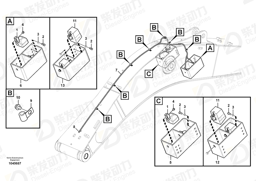VOLVO Cable harness 14560897 Drawing