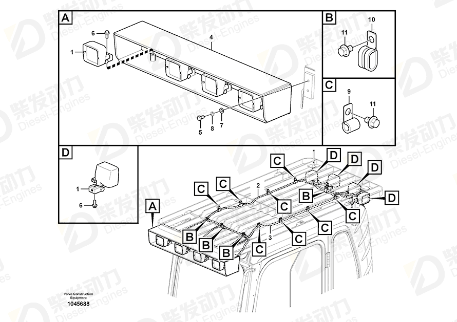 VOLVO Cable harness 14577448 Drawing