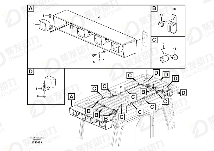VOLVO Cable harness 14577449 Drawing
