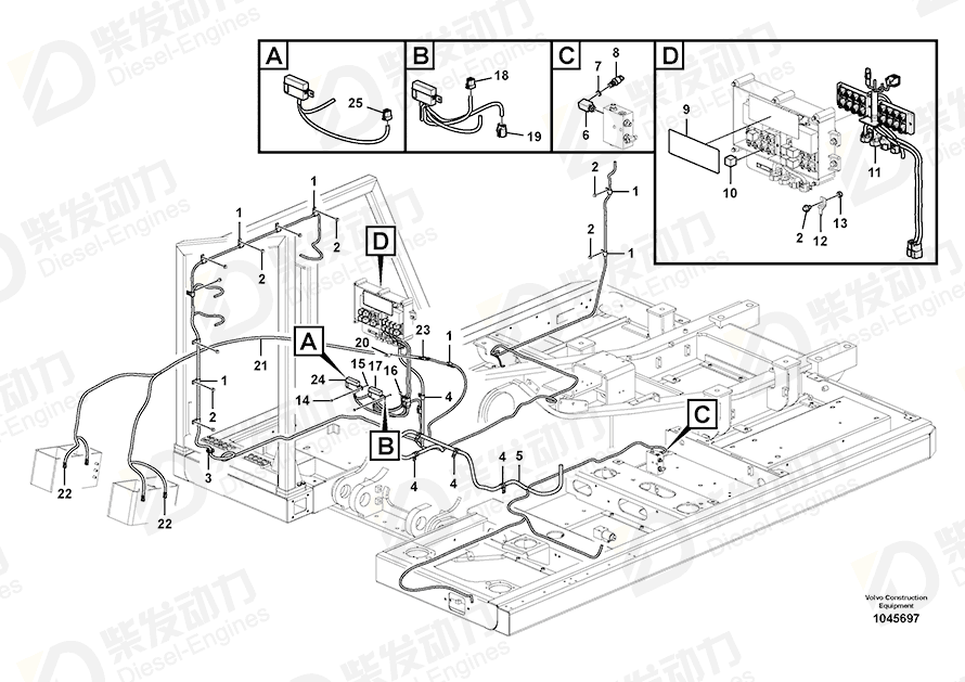 VOLVO Cable harness 14616331 Drawing