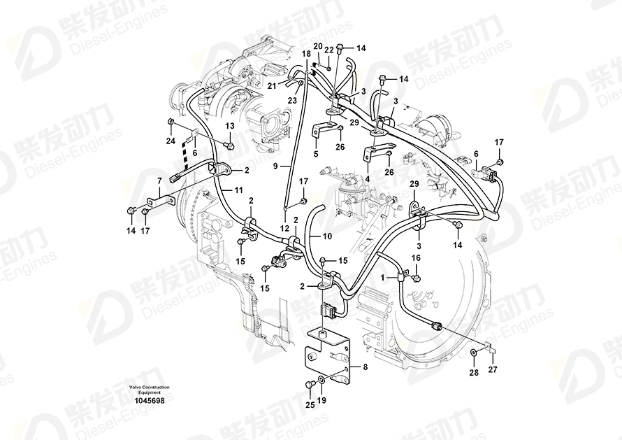 VOLVO Cable harness 14644021 Drawing