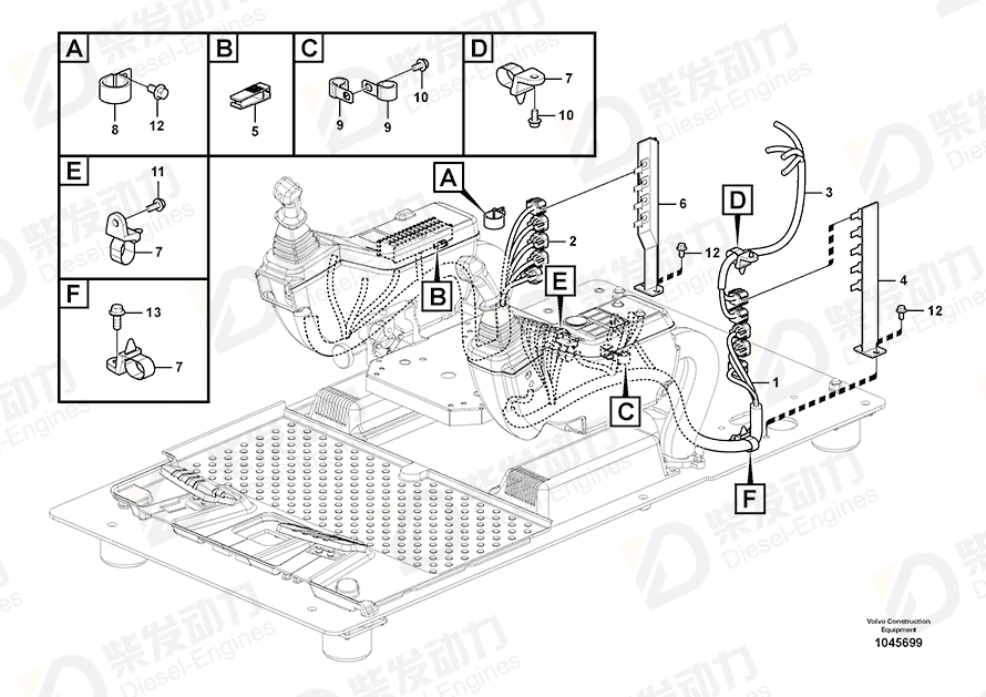 VOLVO Cable harness 14586984 Drawing