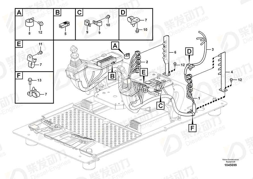 VOLVO Cable harness 14632596 Drawing VOLVO Cable harness 14632596 Drawing