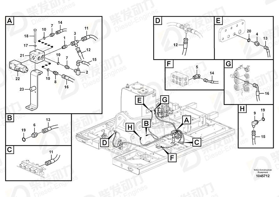 VOLVO Bracket 14595622 Drawing