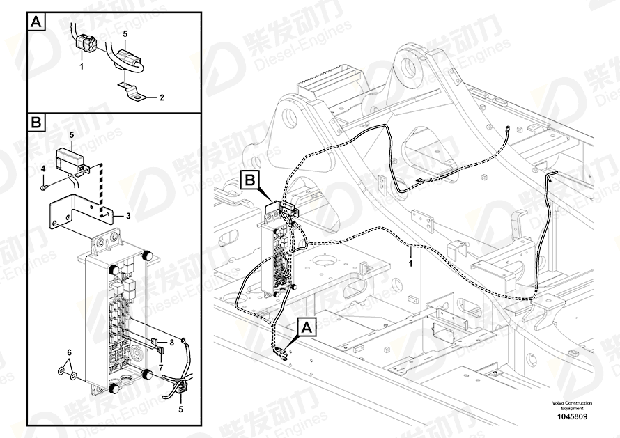 VOLVO Cable terminal 970791 Drawing VOLVO Cable terminal 970791 Drawing