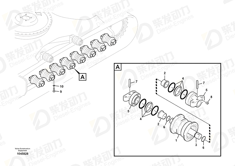 VOLVO Roller body 14606491 Drawing VOLVO Roller body 14606491 Drawing