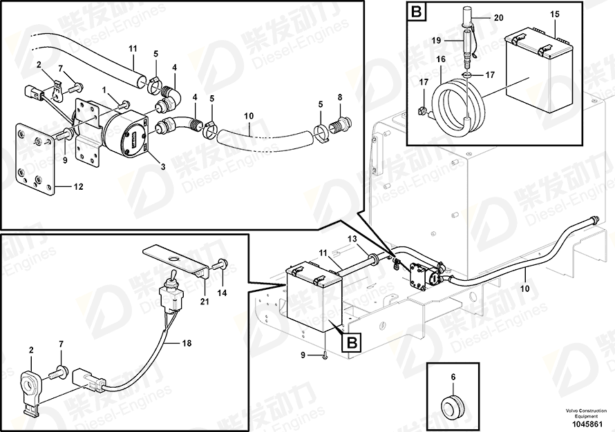 VOLVO Hose 14539109 Drawing