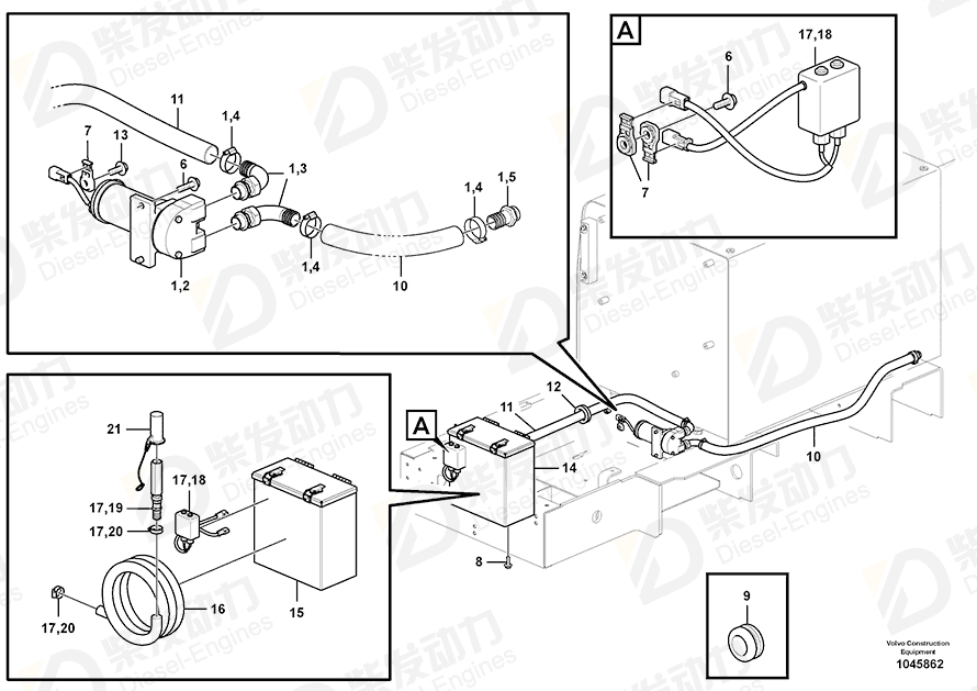 VOLVO Hose 14641027 Drawing