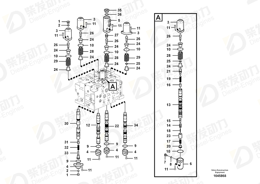 VOLVO Control valve 14670038 Drawing