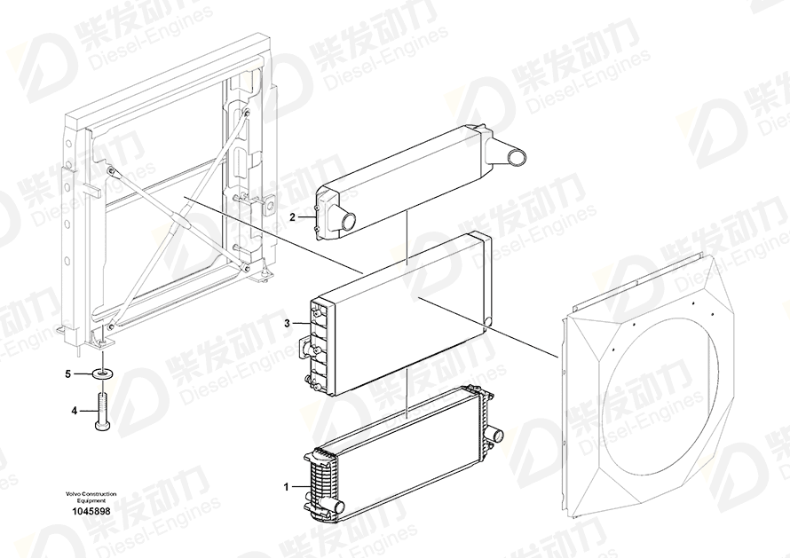 VOLVO Hydraulic oil cooler 17407310 Drawing