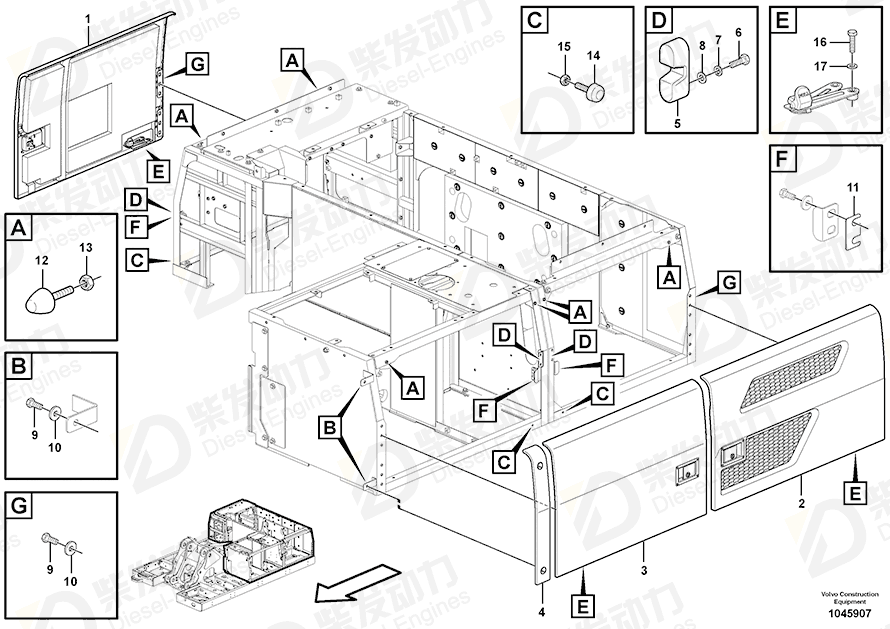 VOLVO Stopping device 14607228 Drawing VOLVO Stopping device 14607228 Drawing