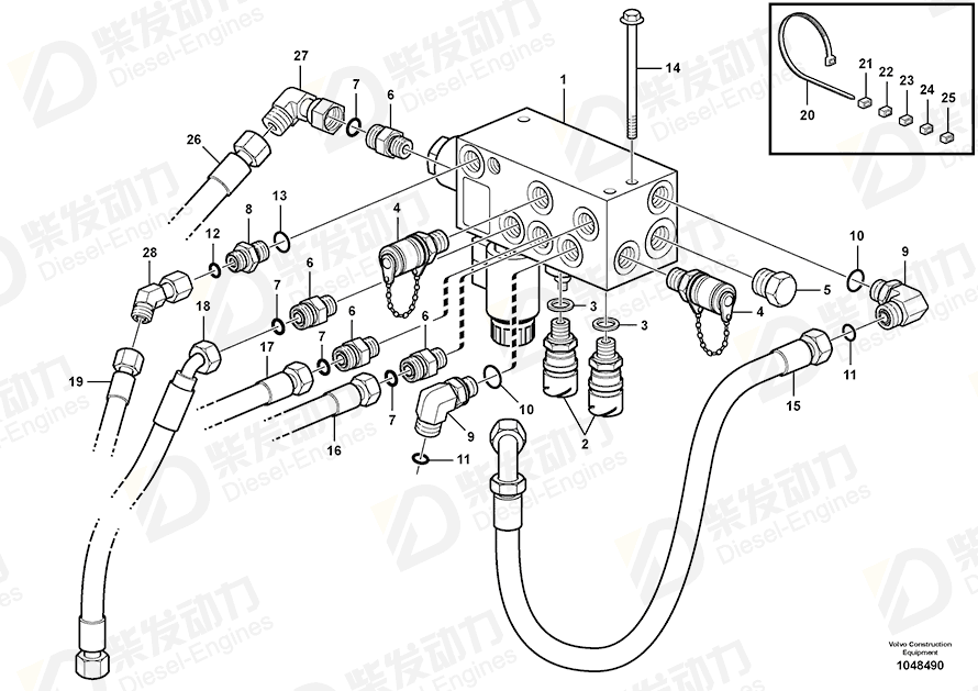 VOLVO Elbow nipple 15050882 Drawing