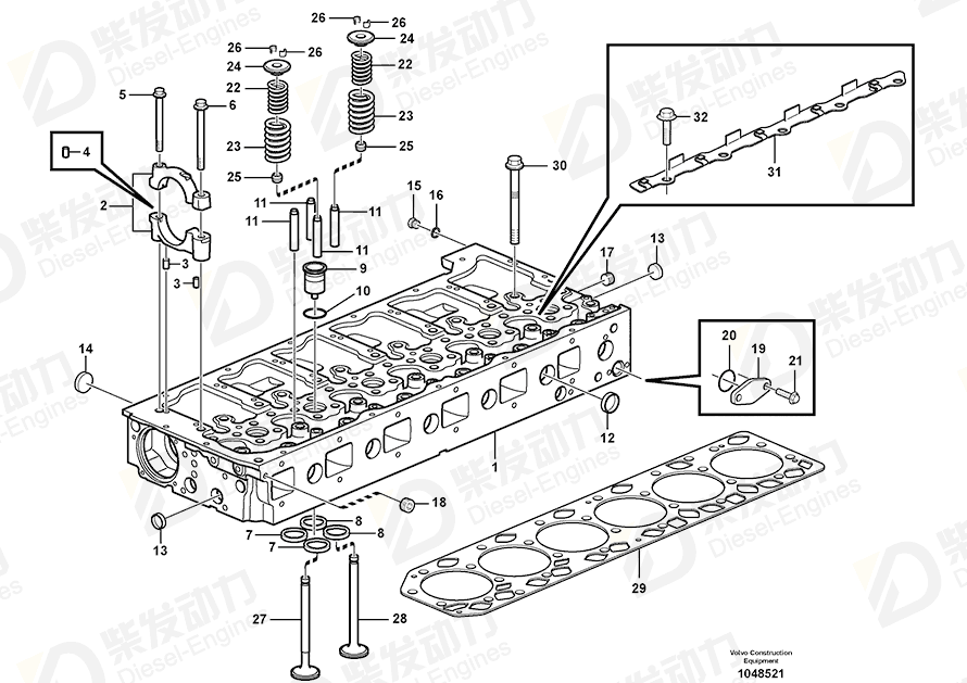 VOLVO Exhaust valve 20570965 Drawing