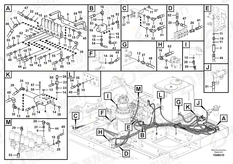 VOLVO Hose assembly SA9451-03267 Drawing