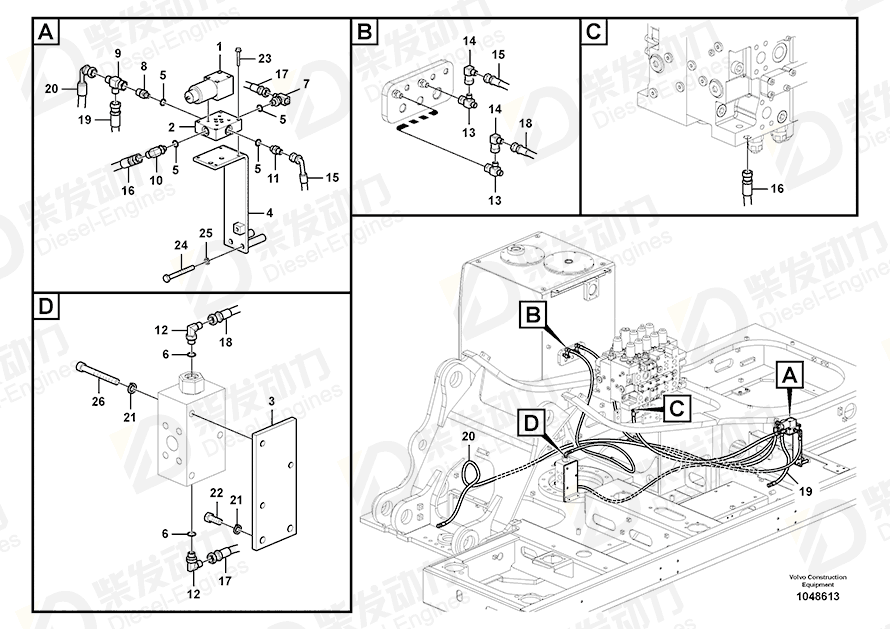 VOLVO Hose assembly SA9453-03278 Drawing