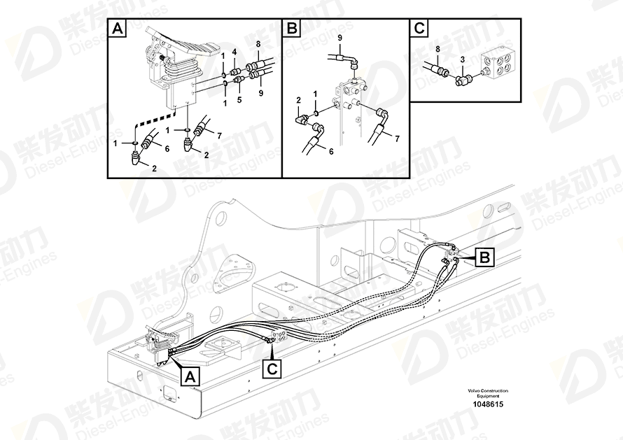 VOLVO HOSE SA9453-02259 Drawing VOLVO HOSE SA9453-02259 Drawing