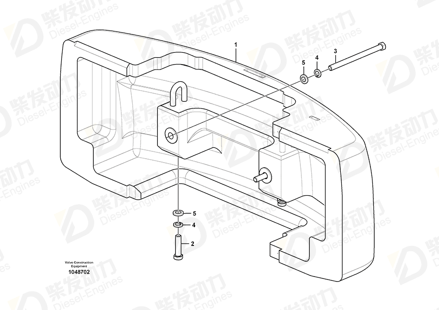 VOLVO Counterweight 14601401 Drawing VOLVO Counterweight 14601401 Drawing