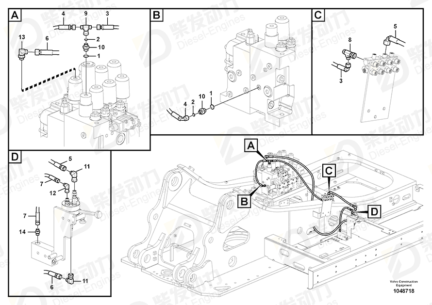 VOLVO Hose assembly 937343 Drawing VOLVO Hose assembly 937343 Drawing