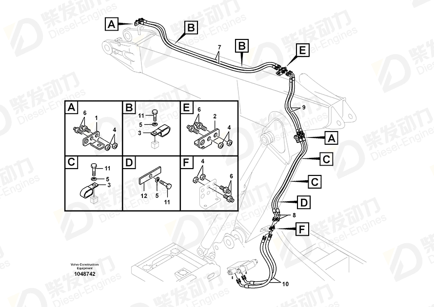 VOLVO Hose assembly SA9451-03638 Drawing