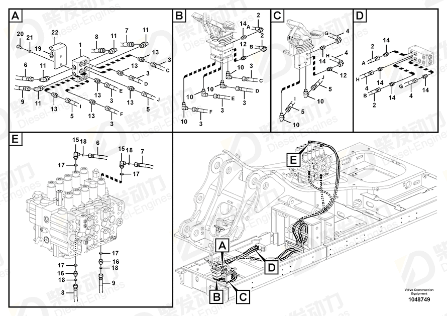 VOLVO Hose assembly 15135768 Drawing VOLVO Hose assembly 15135768 Drawing