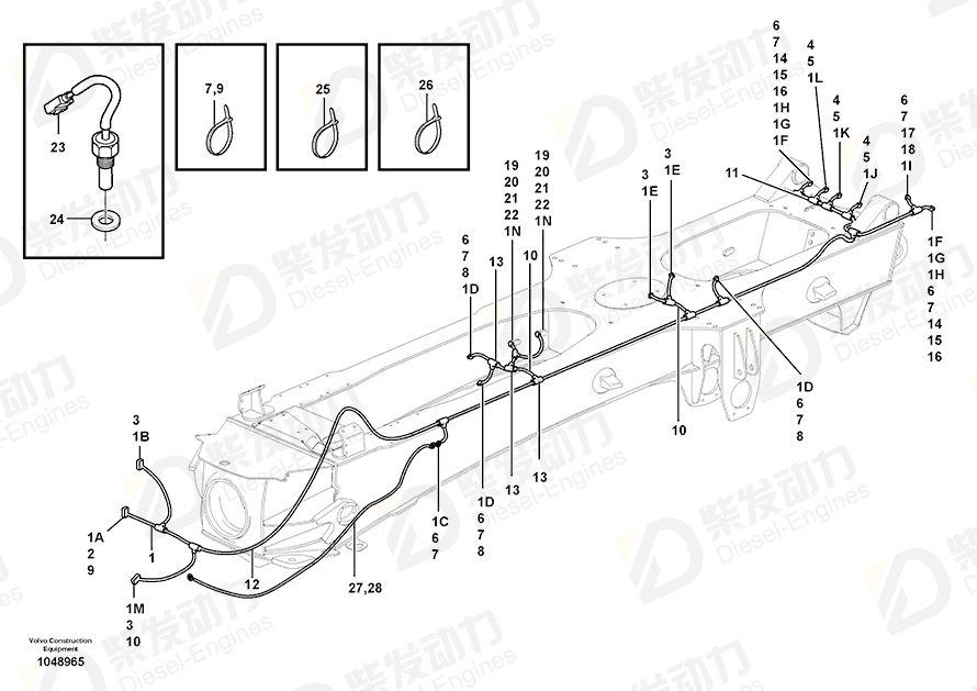 VOLVO Cable harness 11196542 Drawing