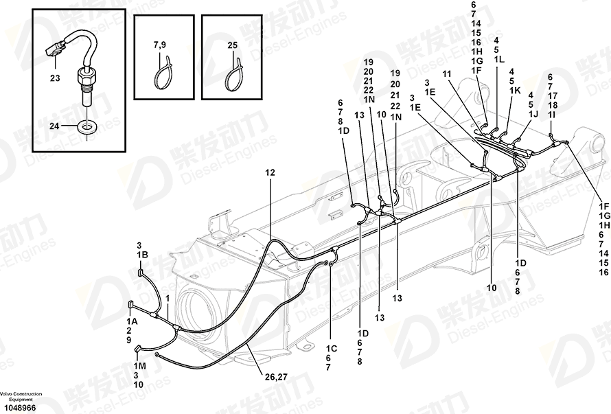 VOLVO Cable harness 15091529 Drawing