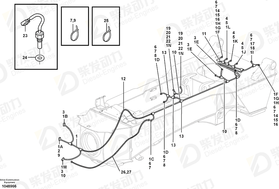 VOLVO Cable harness 15091529 Drawing VOLVO Cable harness 15091529 Drawing