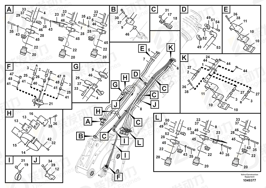 VOLVO Hose 14606403 Drawing