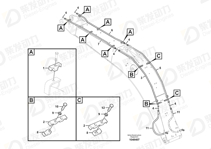 VOLVO Clamp SA1074-01431 Drawing