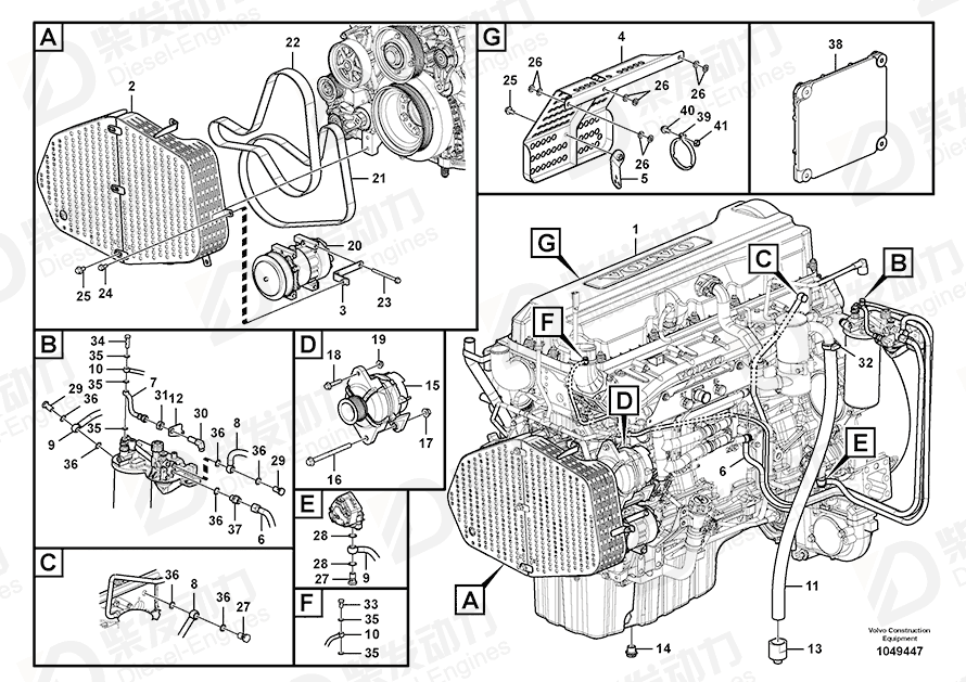 VOLVO Alternator Drive Belts 21190817 Drawing