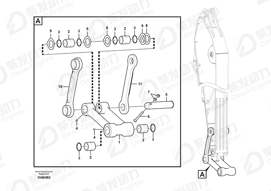 VOLVO Connecting rod 14549981 Drawing VOLVO Connecting rod 14549981 Drawing