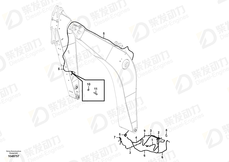 VOLVO Cross recessed screw 956049 Drawing VOLVO Cross recessed screw 956049 Drawing