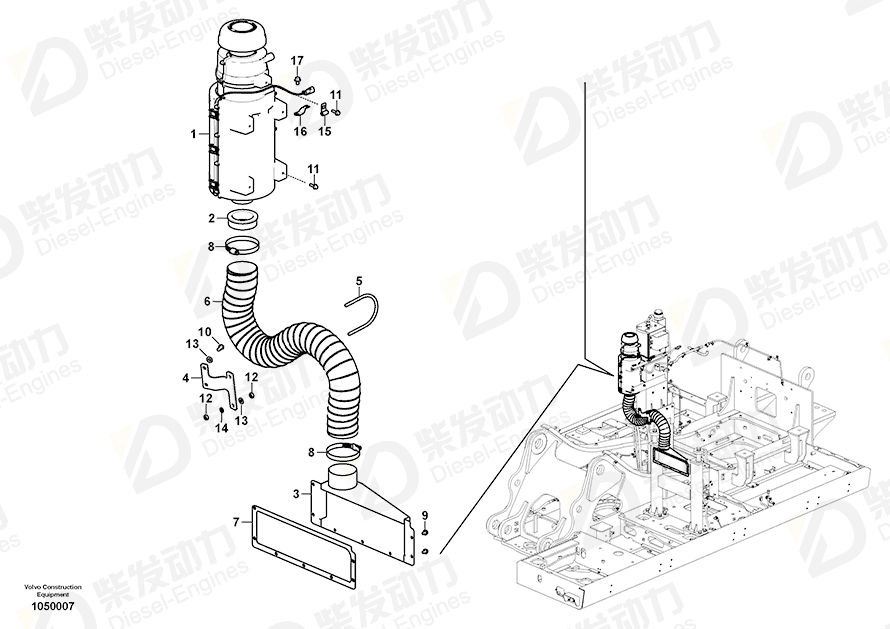 VOLVO Duct 14593506 Drawing