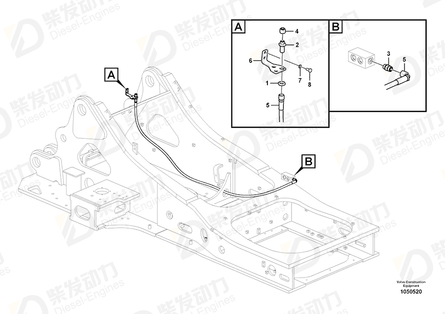 VOLVO Hose assembly 936759 Drawing VOLVO Hose assembly 936759 Drawing
