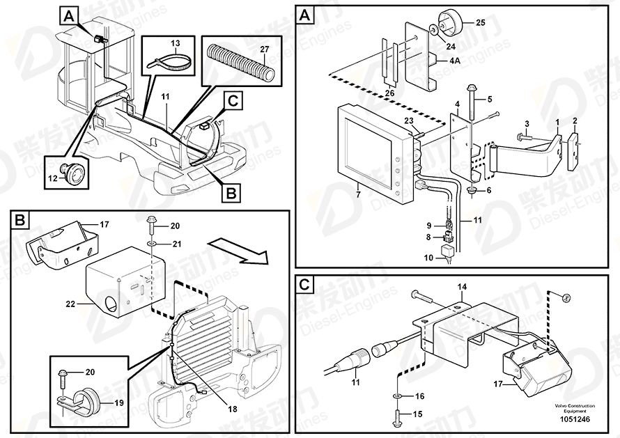 VOLVO Cable 11170023 Drawing